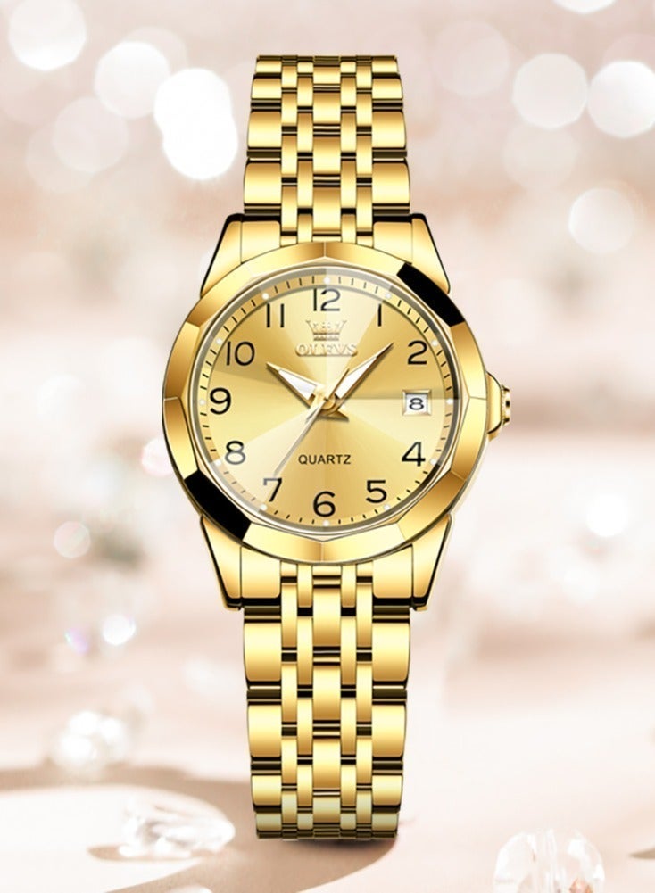 أوليفز ساعة كوارتز نسائية بمرآة ماسية الشكل، مينا بأرقام، مصنوعة من الفولاذ المقاوم للصدأ، مقاومة للماء، أنيقة وفاخرة، ساعة يد أصلية. - Image 5